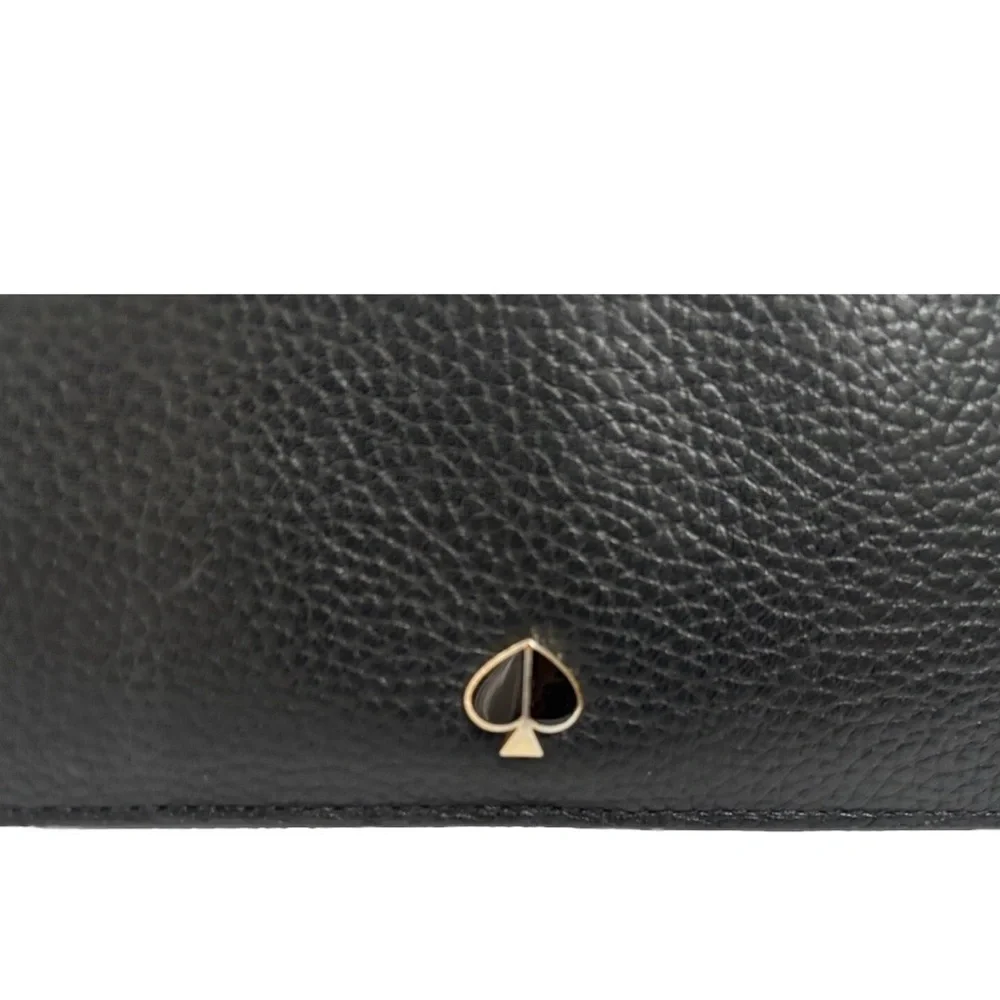 Kate spade leather wallet black wristlet organizer